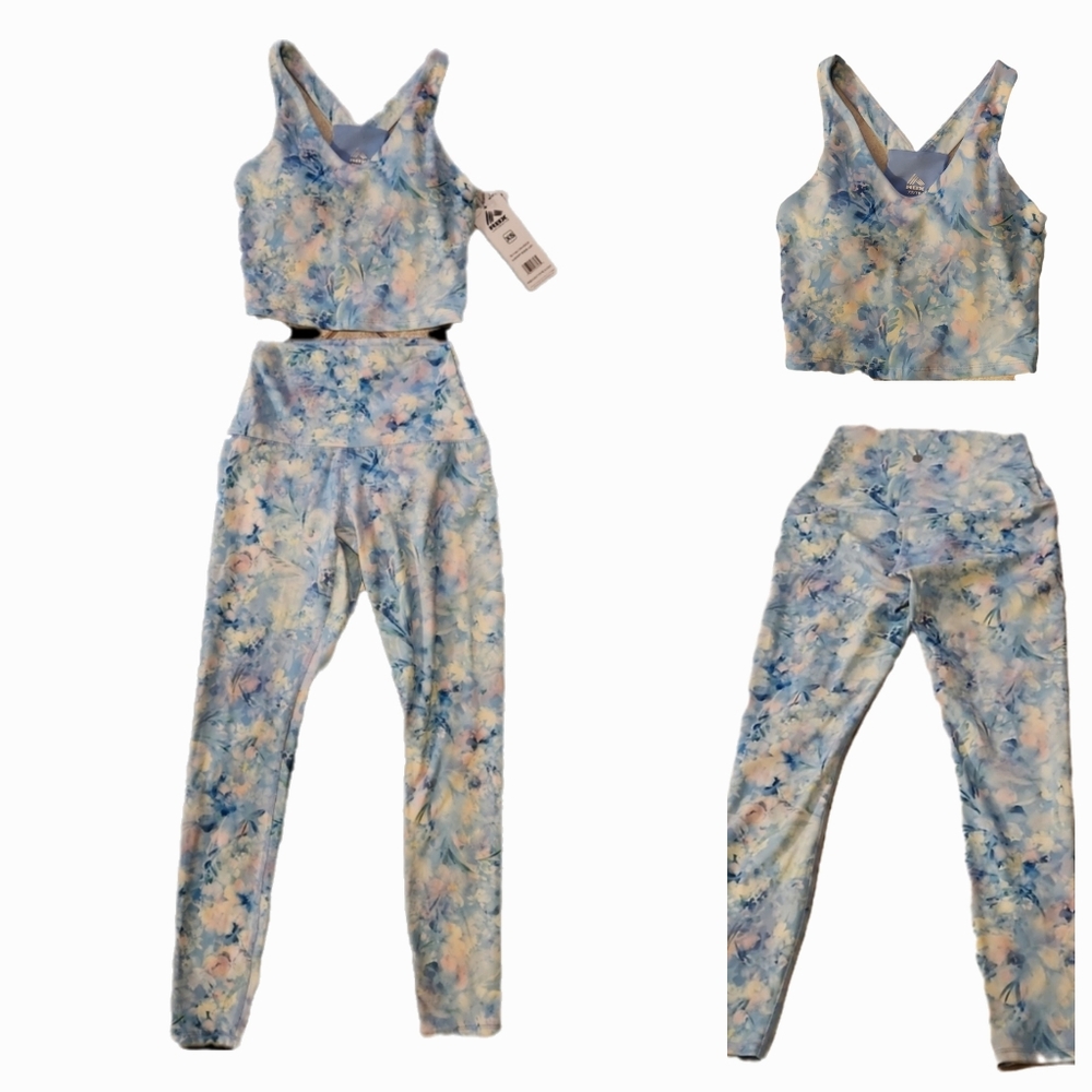 NWT ❗️ RBX two peaces set blue pink flowers size xs